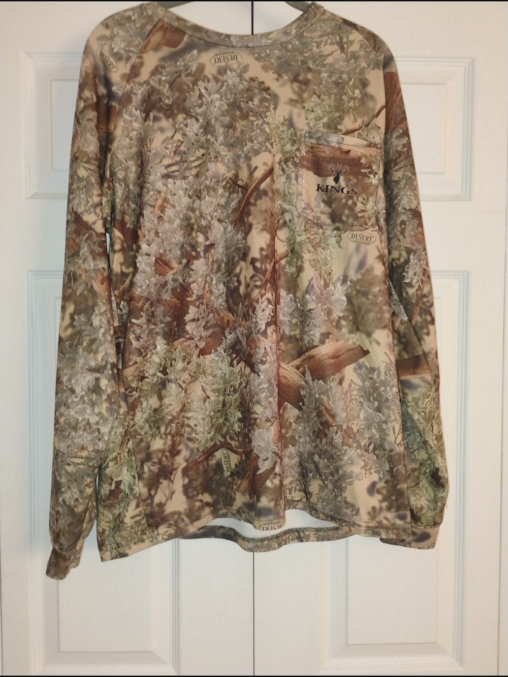 Kings Camo Long Sleeve Pocket Tee - Tan Green Brown With Real Tree Hat